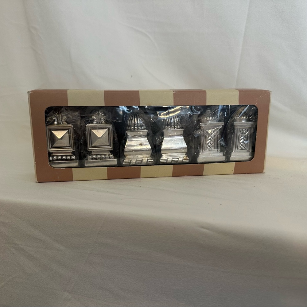 Bombay Company Silver Plater Set of 3 Mini Salt and Pepper Shakers